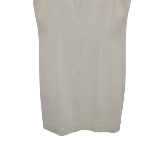 90's Tommy Bahama Mini Sheath Dress 8 Beige 100% Silk Capsule Sleeveless V-neck - Picture 9 of 9